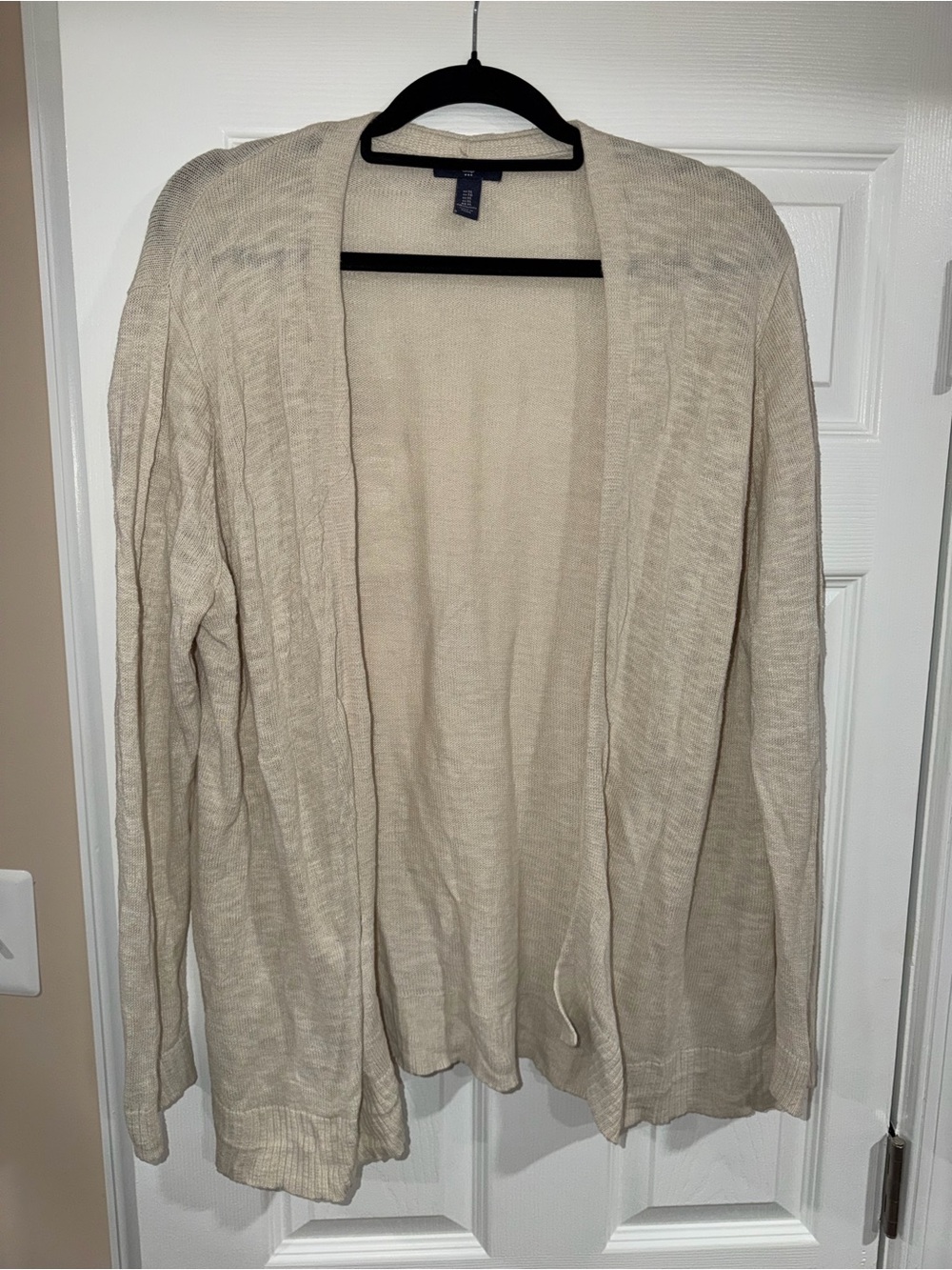 GAP Cream Open-Front Knit Cardigan